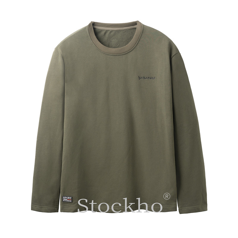 Men's cotton thin round neck sweater