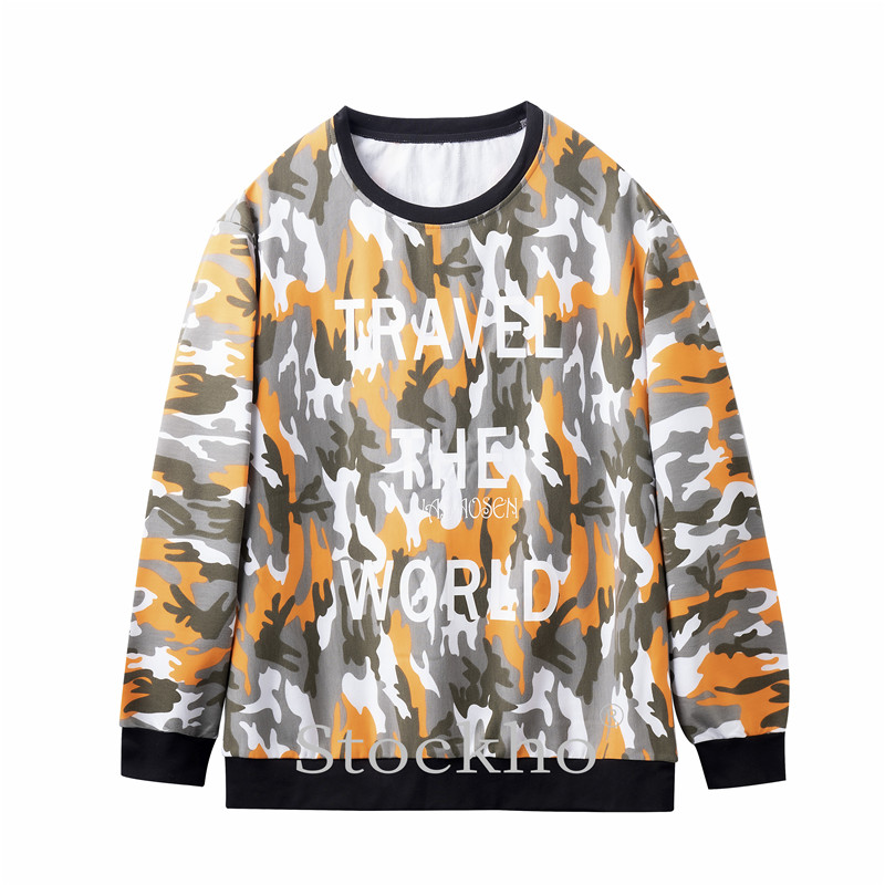 Men's cotton camouflage thin round neck sweater3