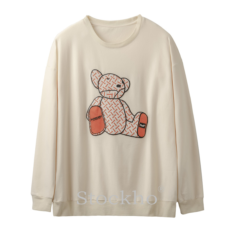 Girl's round collar sweater Beige